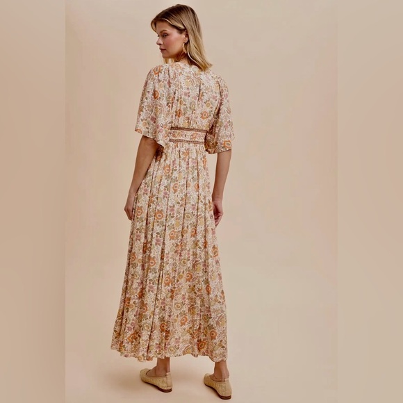 NWT Bobo Print Flowy Smocked Maxi Dress - Picture 3 of 3